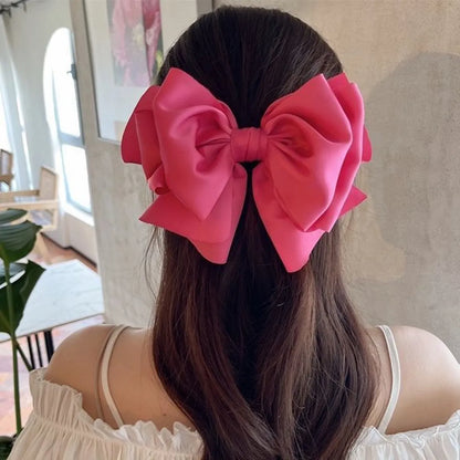 Simple Style Solid Color Bow Knot Cloth Hair Clip