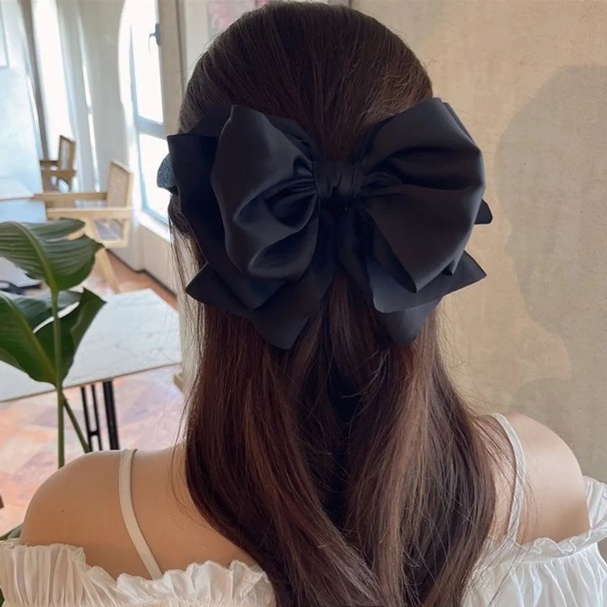 Simple Style Solid Color Bow Knot Cloth Hair Clip