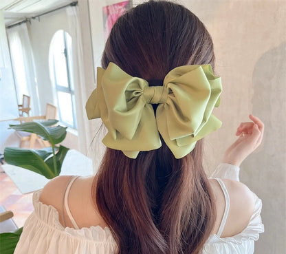 Simple Style Solid Color Bow Knot Cloth Hair Clip