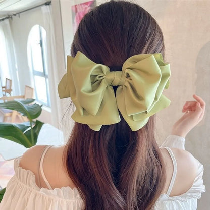 Simple Style Solid Color Bow Knot Cloth Hair Clip