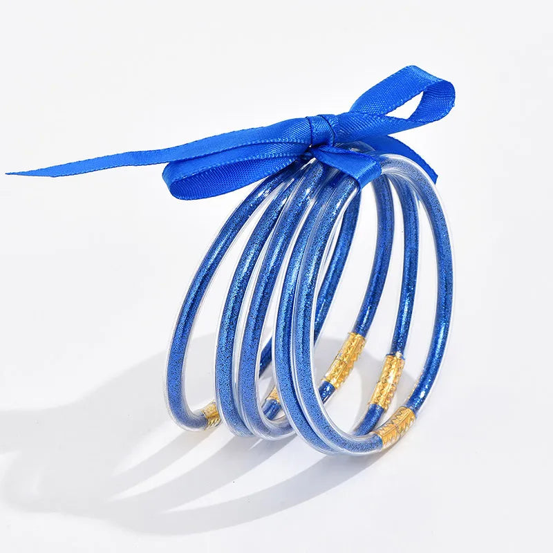 Simple Style Solid Color Bow Knot Resin Wholesale Bangle