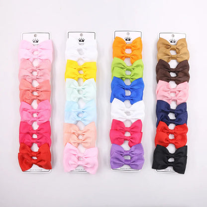 Simple Style Solid Color Bow Knot Rib Ribbon Hair Clip