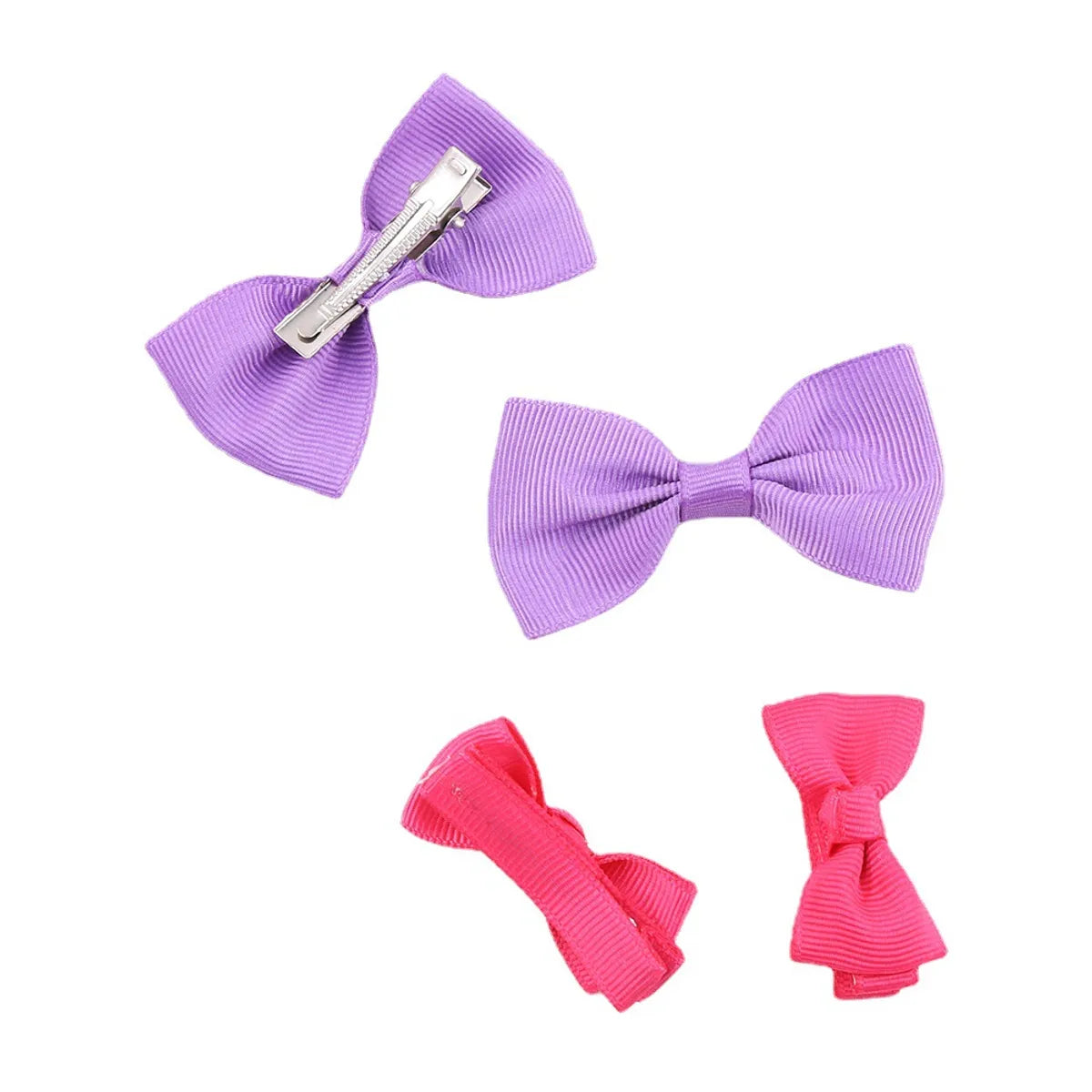 Simple Style Solid Color Bow Knot Rib Ribbon Hair Clip