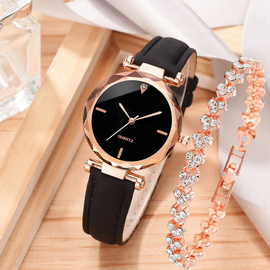 Simple Style Solid Color Buckle Quartz Women'S Watches