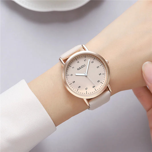 Simple Style Solid Color Buckle Quartz Women'S Watches