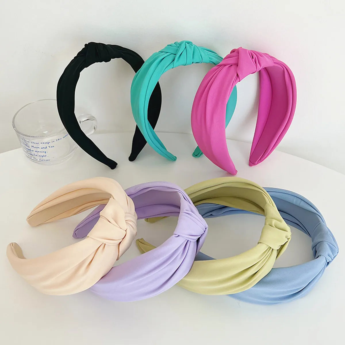 Women'S Simple Style Solid Color Cloth Braid Hair Band