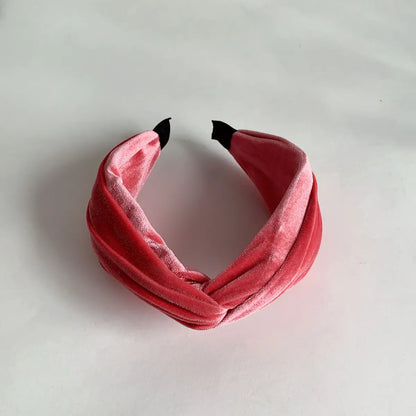 Women'S Simple Style Solid Color Cloth Braid Hair Band