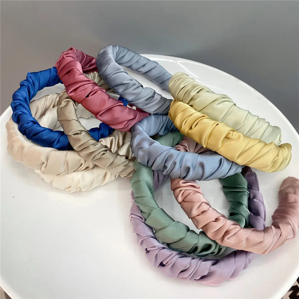 Simple Style Solid Color Cloth Gauze Hair Band 1 Piece