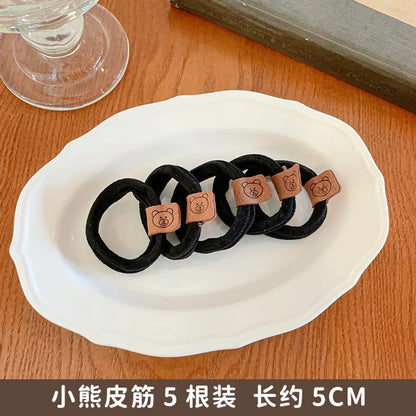 Simple Style Solid Color Cloth Hair Tie 1 Set