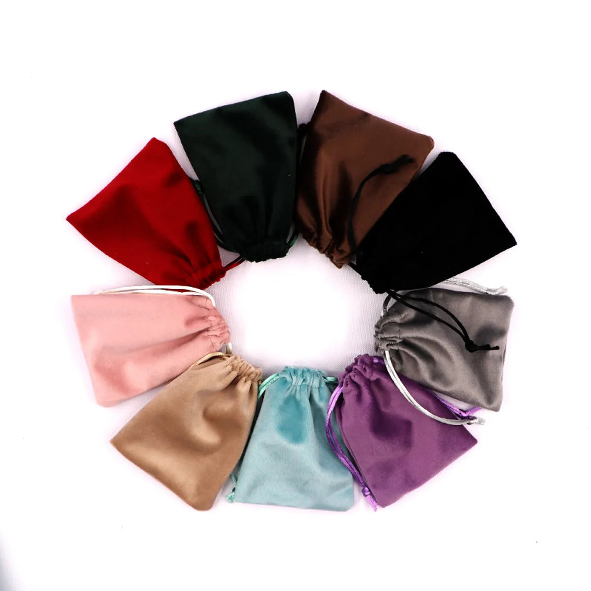 Simple Style Solid Color Cloth Jewelry Packaging Bags