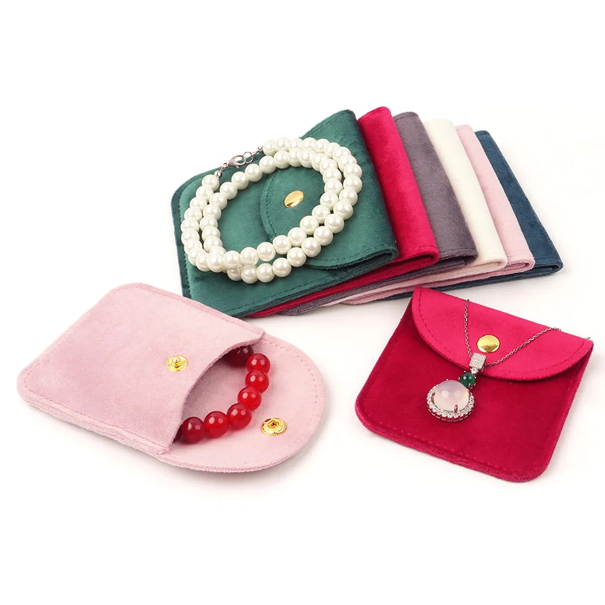 Simple Style Solid Color Cloth Jewelry Packaging Bags