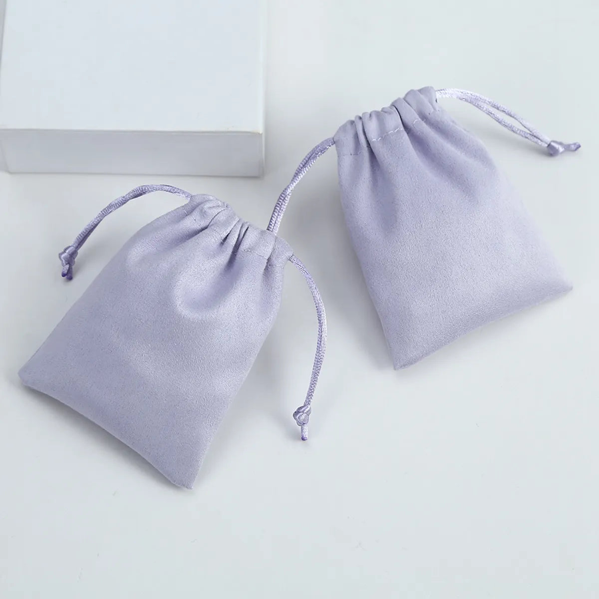 Simple Style Solid Color Cloth Drawstring Jewelry Packaging Bags