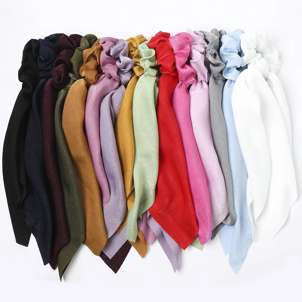 Simple Style Solid Color Cloth Pleated Hair Tie 1 Piece