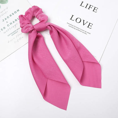 Simple Style Solid Color Cloth Pleated Hair Tie 1 Piece