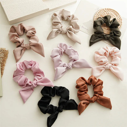 Simple Style Solid Color Cloth Pleated Hair Tie 1 Piece