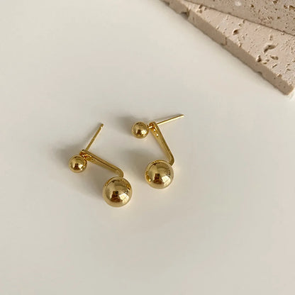 Simple Style Solid Color Copper Ear Studs Plating Copper Earrings