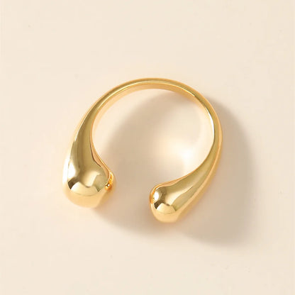 Simple Style Solid Color Copper Open Ring In Bulk