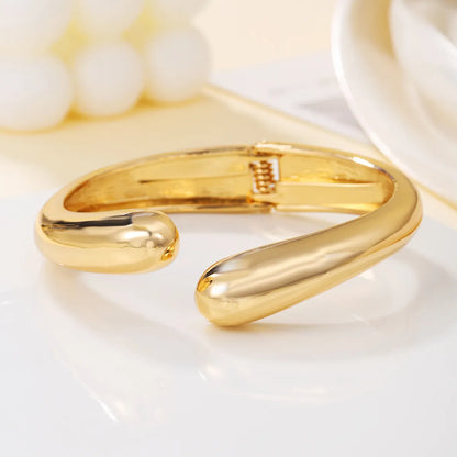 Simple Style Solid Color Copper Plating 18k Gold Plated Bangle