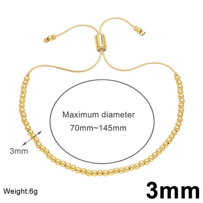 Simple Style Solid Color Copper Plating 18k Gold Plated Bracelets