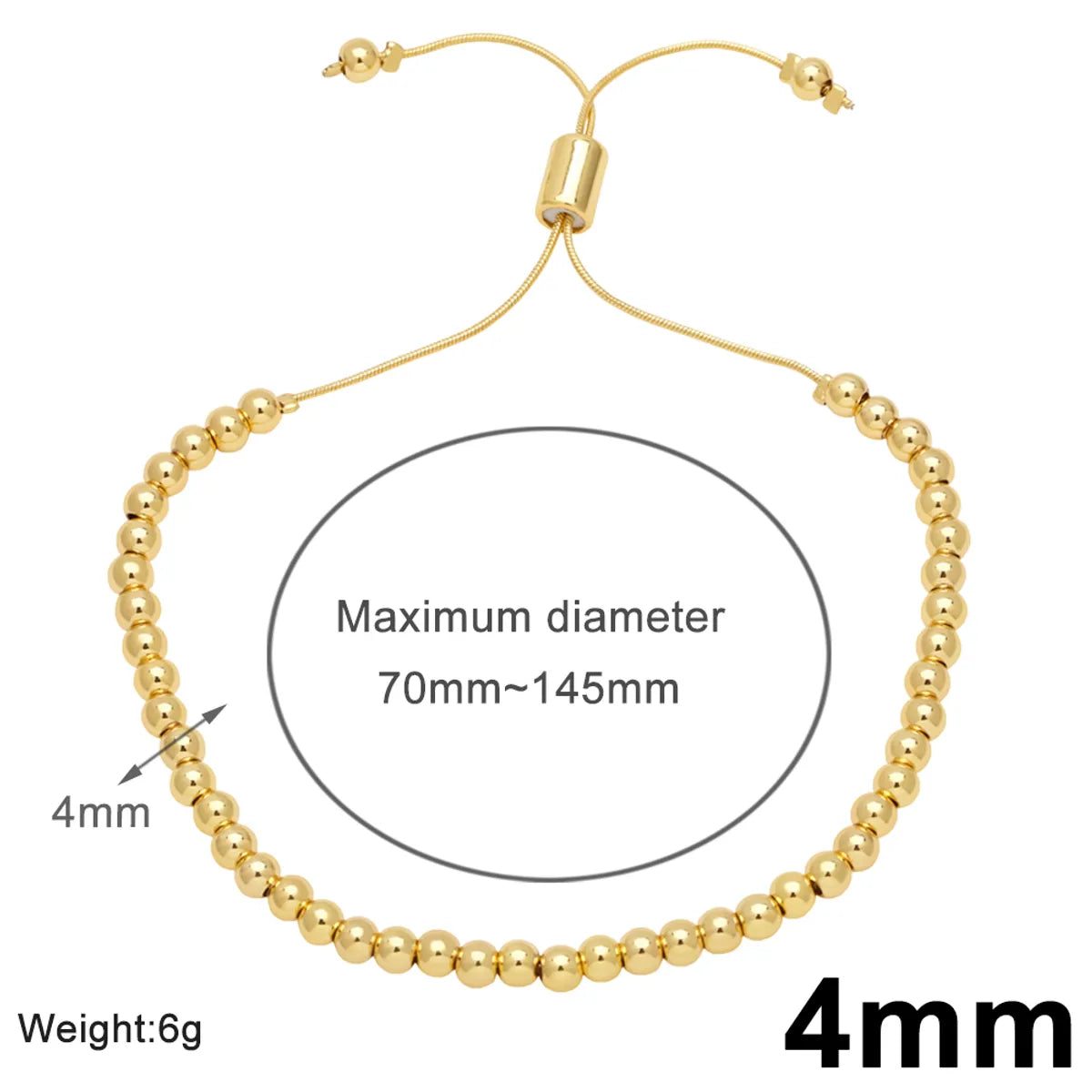 Simple Style Solid Color Copper Plating 18k Gold Plated Bracelets