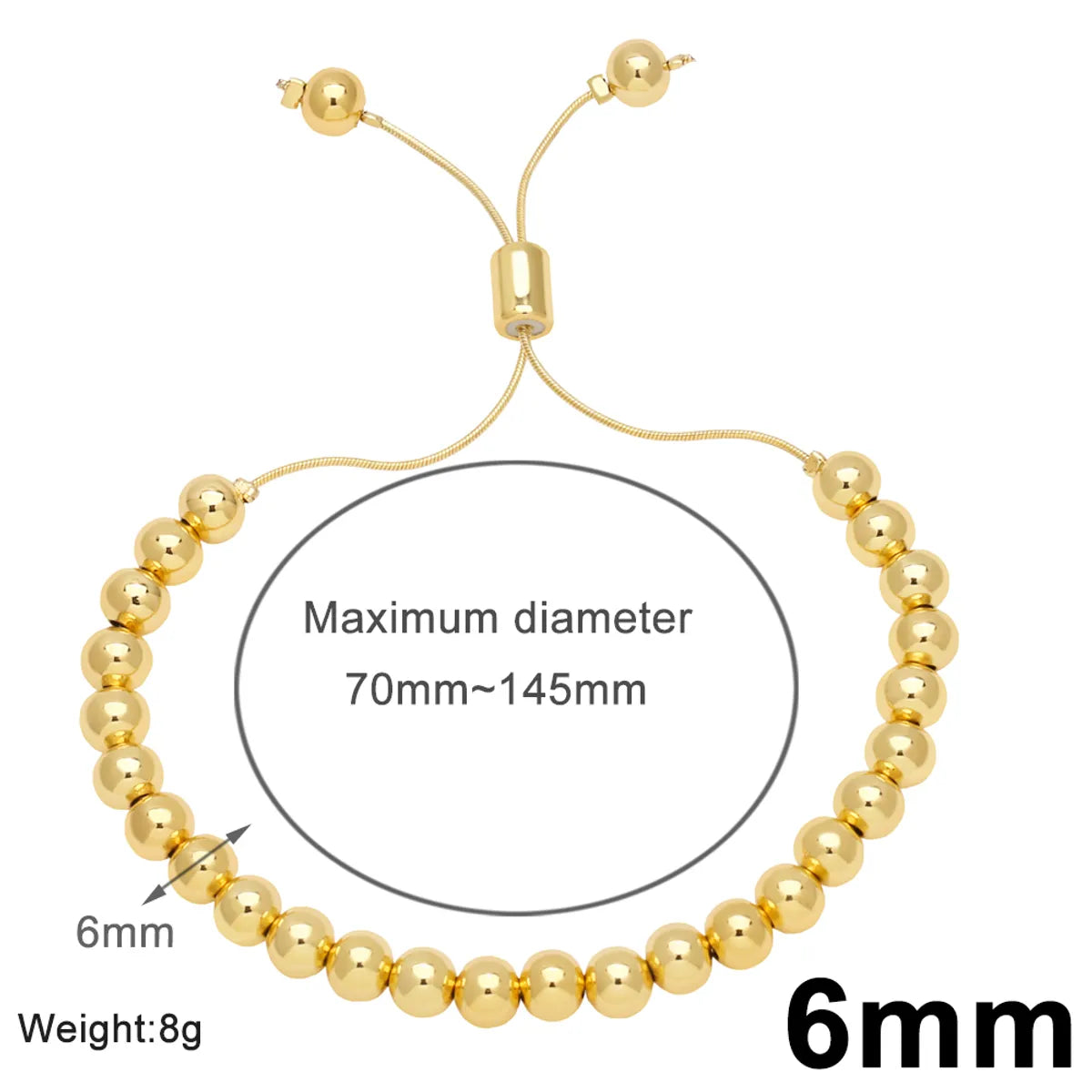 Simple Style Solid Color Copper Plating 18k Gold Plated Bracelets