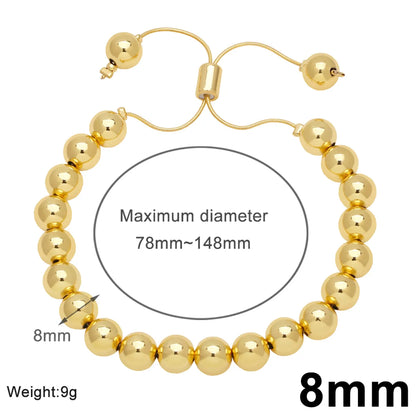 Simple Style Solid Color Copper Plating 18k Gold Plated Bracelets