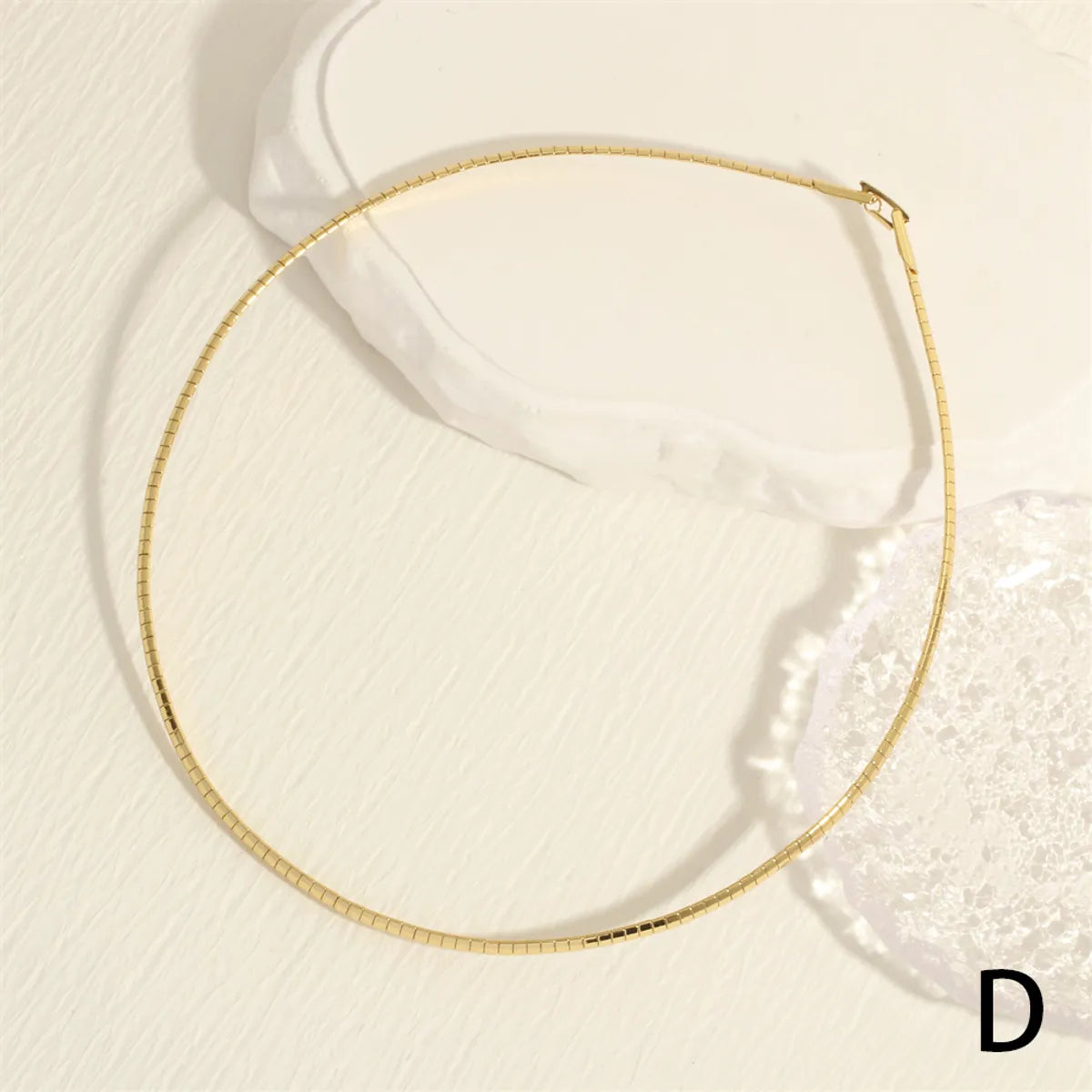 Simple Style Solid Color Copper Plating 18k Gold Plated Choker