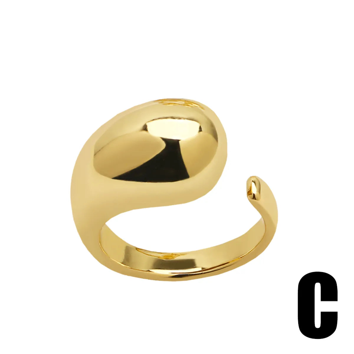 Simple Style Solid Color Copper Plating 18k Gold Plated Open Rings