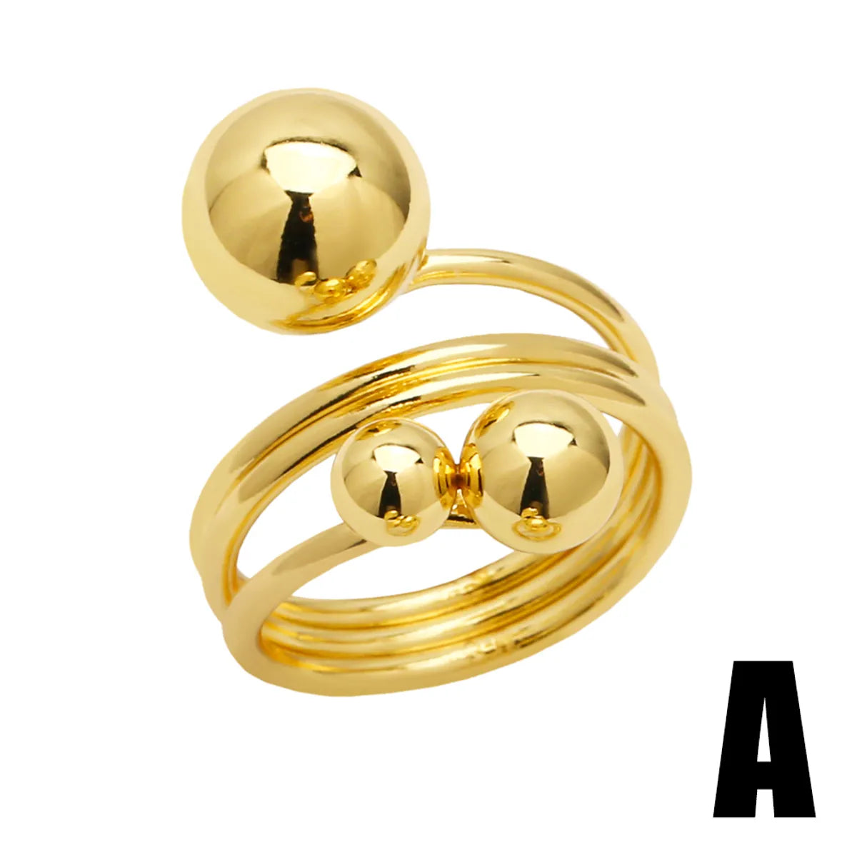 Simple Style Solid Color Copper Plating 18k Gold Plated Open Rings