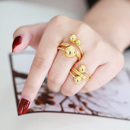 Simple Style Solid Color Copper Plating 18k Gold Plated Open Rings