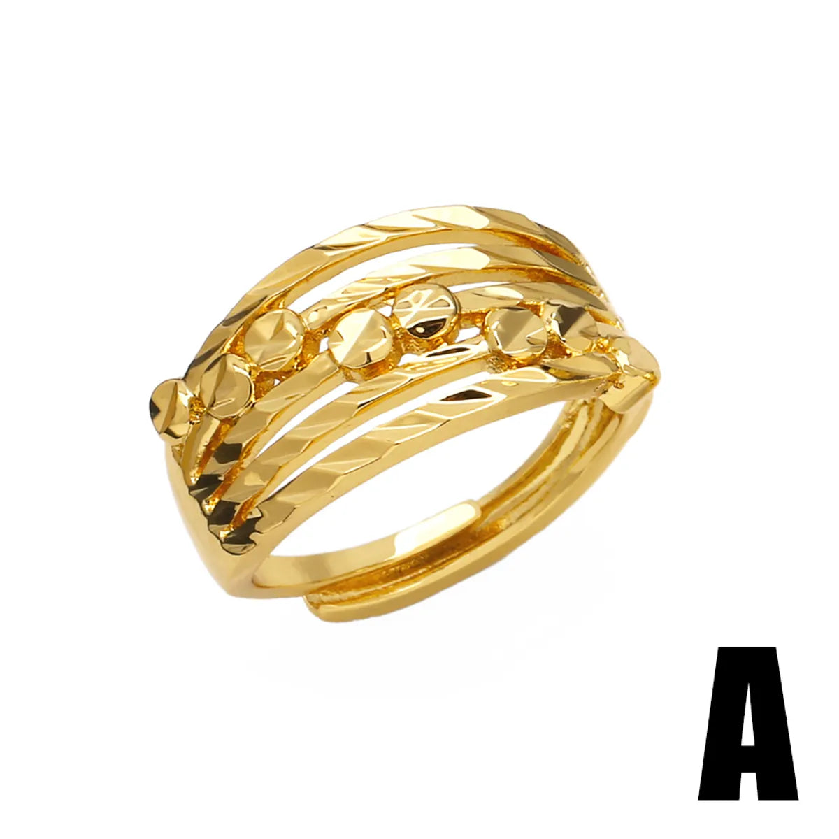 Simple Style Solid Color Copper Plating 18k Gold Plated Open Rings