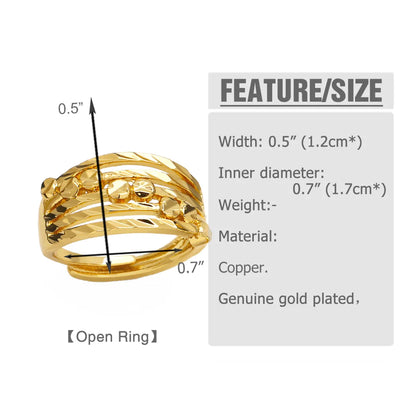 Simple Style Solid Color Copper Plating 18k Gold Plated Open Rings