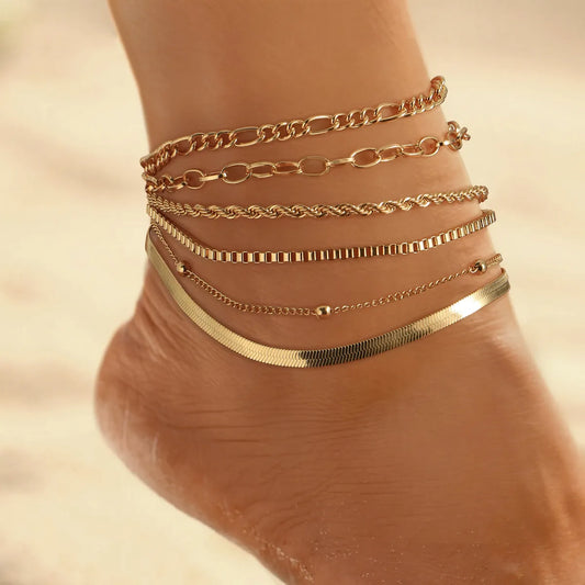 Simple Style Solid Color Copper Plating 18k Gold Plated Women's Anklet