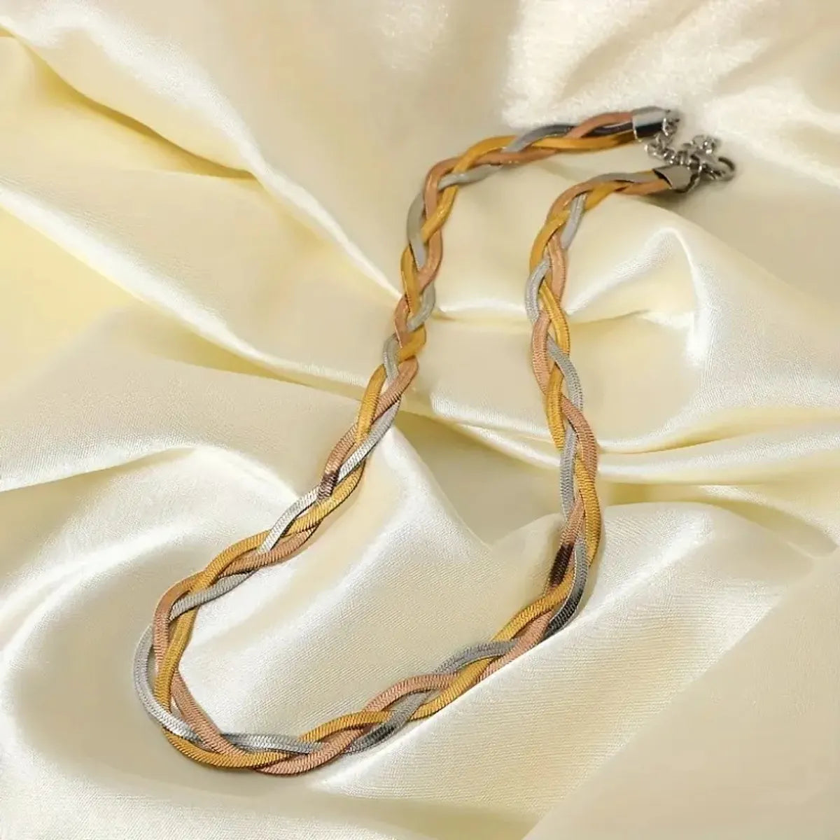 Simple Style Solid Color Copper Plating Chain 18k Gold Plated Necklace