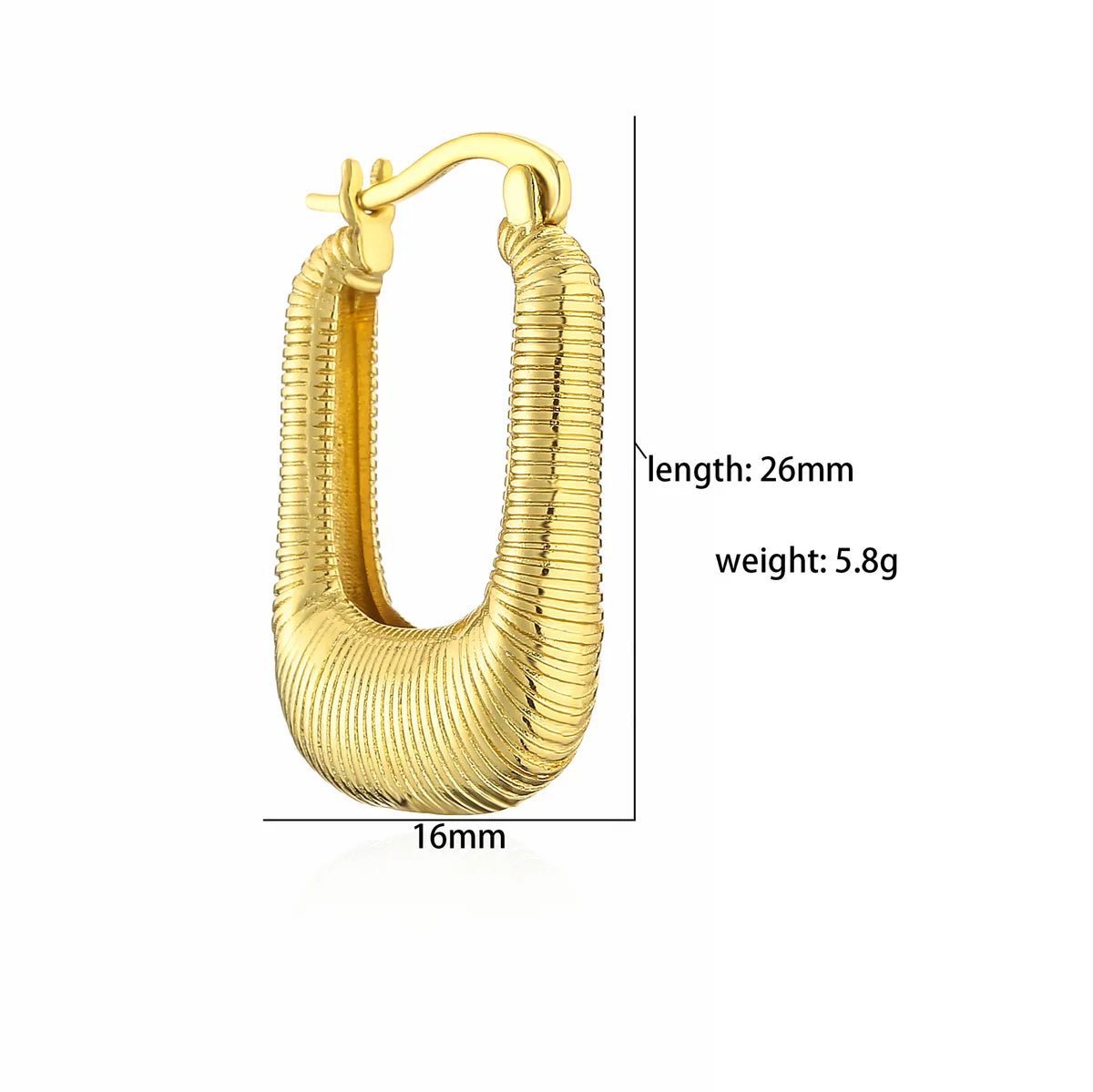 1 Pair Simple Style Solid Color Plating Copper Gold Plated Earrings