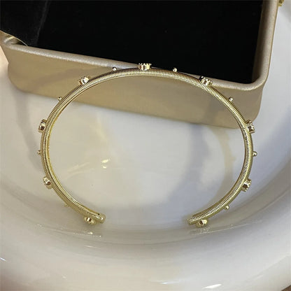 Simple Style Solid Color Copper Plating Gold Plated Bangle