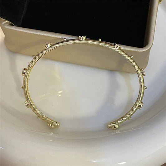 Simple Style Solid Color Copper Plating Gold Plated Bangle