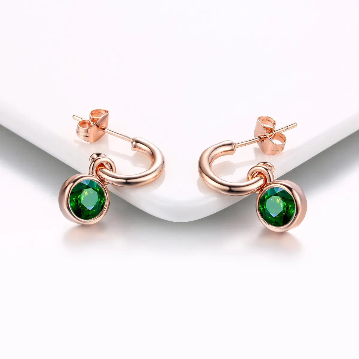 Simple Style Solid Color Copper Plating Inlay Zircon Drop Earrings 1 Pair