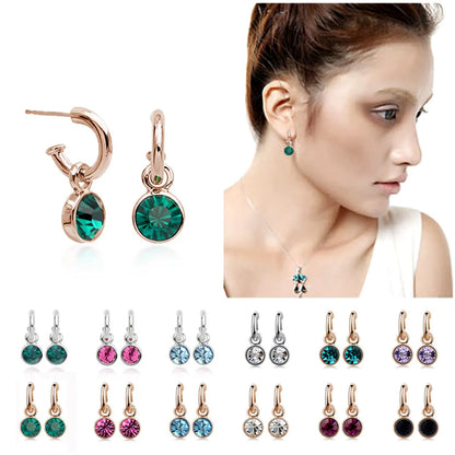 Simple Style Solid Color Copper Plating Inlay Zircon Drop Earrings 1 Pair