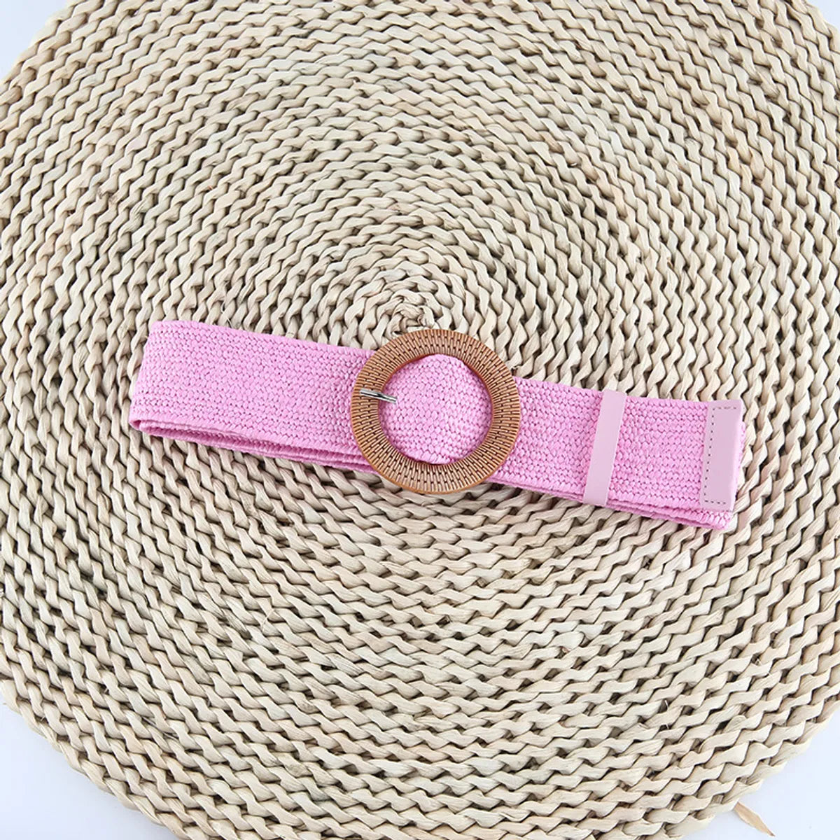 Simple Style Solid Color Cotton And Linen Woven Belt Women'S Woven Belts 1 Piece