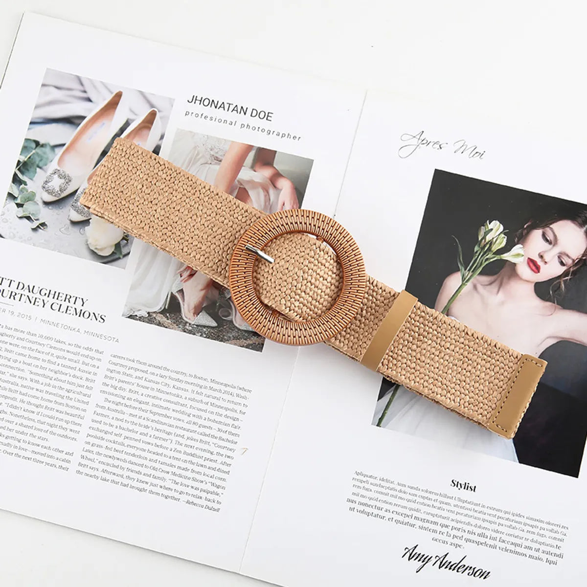 Simple Style Solid Color Cotton And Linen Woven Belt Women'S Woven Belts 1 Piece