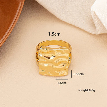 Simple Style Solid Color Alloy Plating Women'S Wide Band Rings