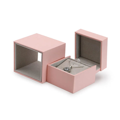 Simple Style Solid Color Flannel Grid Pattern Special Paper Jewelry Boxes