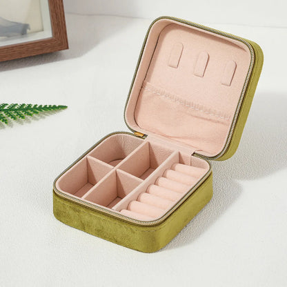 Simple Style Solid Color Flannel Jewelry Boxes