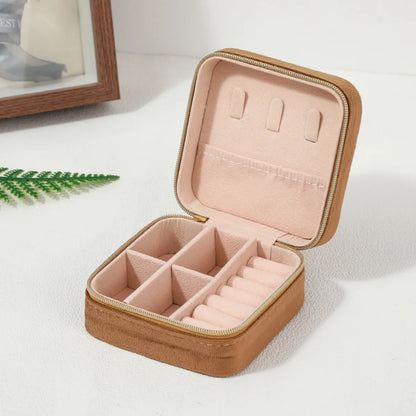 Simple Style Solid Color Flannel Jewelry Boxes