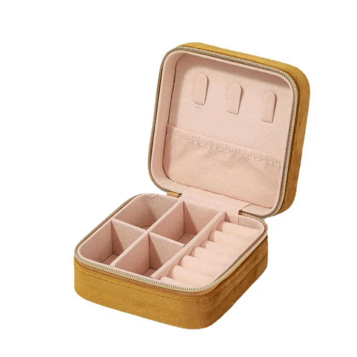 Simple Style Solid Color Flannel Jewelry Boxes