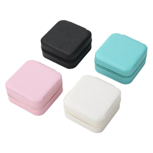 Simple Style Solid Color Flannel Jewelry Boxes