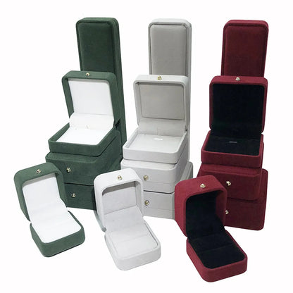 Simple Style Solid Color Flannel Jewelry Boxes