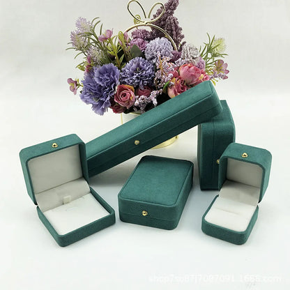 Simple Style Solid Color Flannel Jewelry Boxes