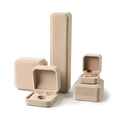 Simple Style Solid Color Flannel Jewelry Boxes